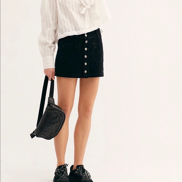 Free People mini skirt in black - Picture 3 of 8